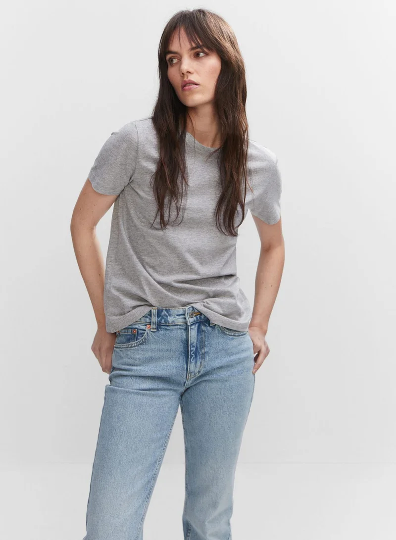 MANGO Crew Neck T-Shirts