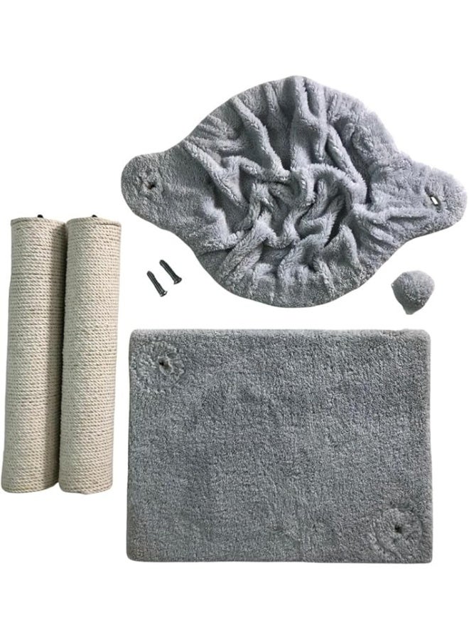 2-in-1 Cat Bed & Scratcher – Handmade Durable & Safe Cat Lounger – All-Season Indoor Cozy Rest & Play Zone – Easy to Clean – Suitable for All Cat Sizes (Gray & White) - Image 3