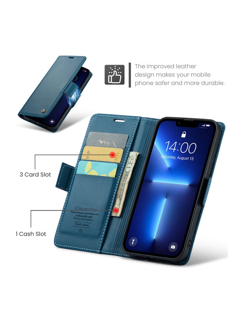 Leather protective cover for iPhone 13 Pro blue - Image 2