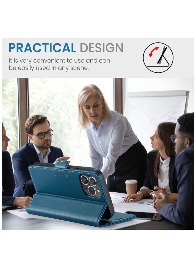 Leather protective cover for iPhone 13 Pro blue - Image 4