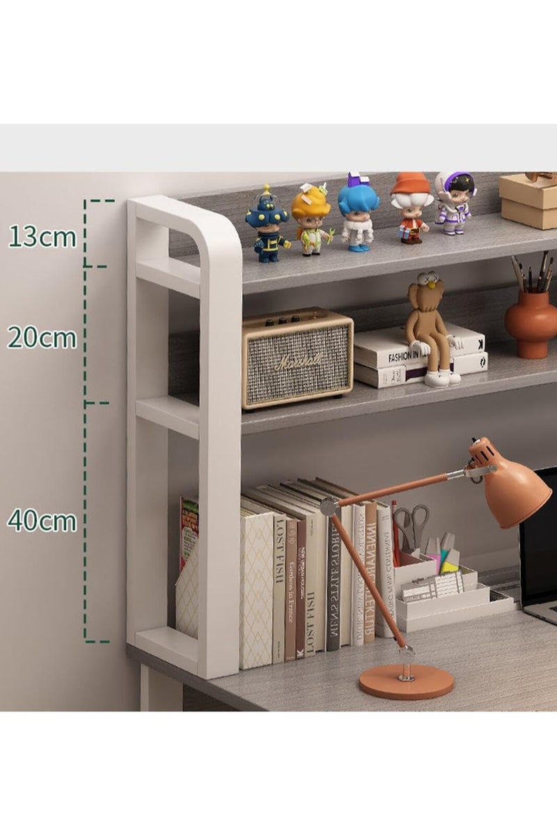 AIWANTO Desk with 2 Storage Shelves and Large 3 Drawers PC Multifunctional Home Office Modern Laptop Sturdy Shelves Simple Stylish Workstation Study Table 120x147x50cm - Image 3