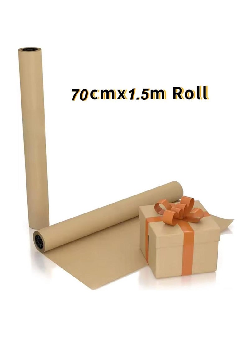 Plain brown kraft gift wrapping paper, 70 cm * 1.5 m