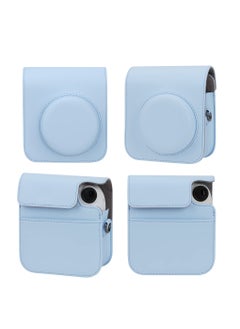 Generic Camera Case for Fujifilm Instax Mini 12 Instant Camera Case -PU Leather with Pocket and Shoulder Strap(Blue)  - Image 3