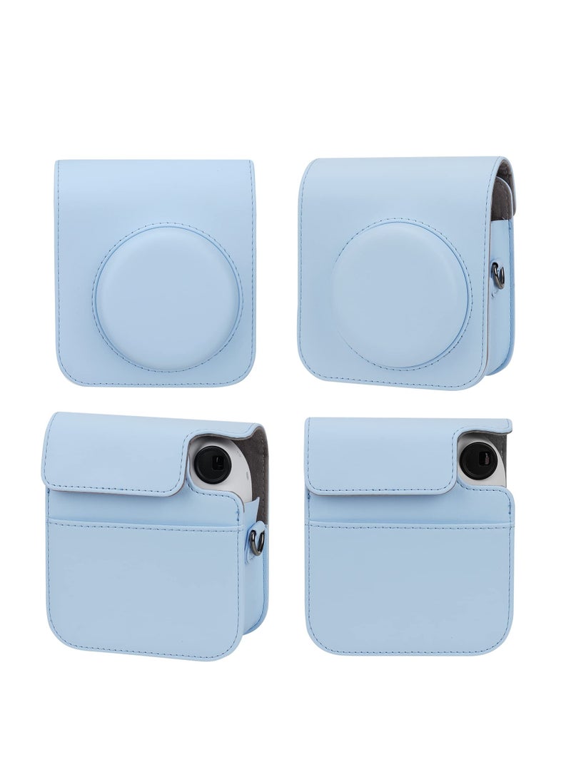 Generic - Camera Case for Fujifilm Instax Mini 12 Instant Camera Case -PU Leather with Pocket and Shoulder Strap(Blue) - Image 1