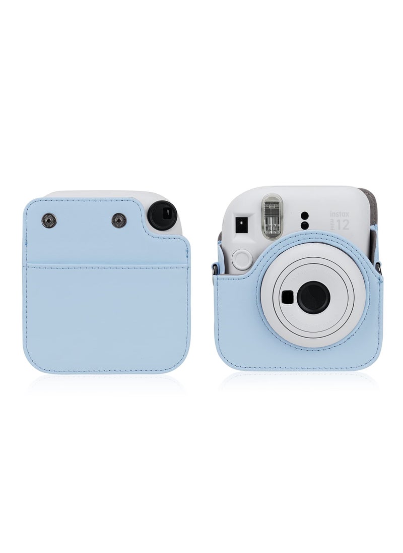 Generic - Camera Case for Fujifilm Instax Mini 12 Instant Camera Case -PU Leather with Pocket and Shoulder Strap(Blue) - Image 1