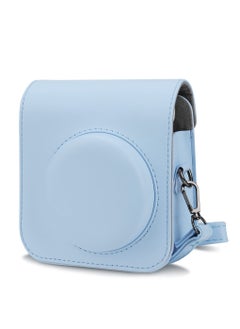 Generic Camera Case for Fujifilm Instax Mini 12 Instant Camera Case -PU Leather with Pocket and Shoulder Strap(Blue)  - Image 1