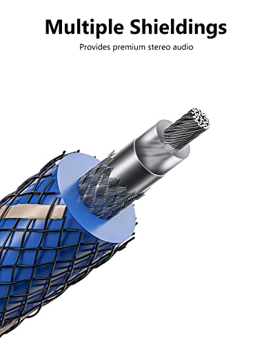 EMK Subwoofer Cable (6.6ft/2m) -Digital Coaxial/Subwoofer Cable Dual Shielded with Gold Plated RCA to RCA Connectors -Top Blue Series - Image 5