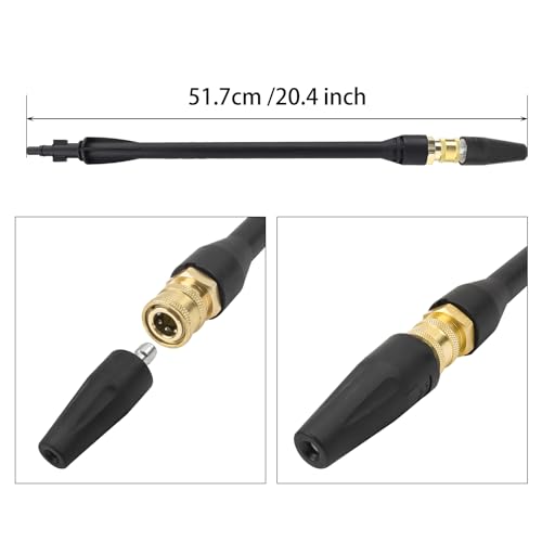 BEAR FORCE Pressure Washer Replacement Spray Wand with Turbo Nozzle and 5 Spray Tips and Belt Clip Nozzle Holder, Compatible with Bosch, Black Decker, AR Blue Clean, Stanley Pressure Washers - Image 2