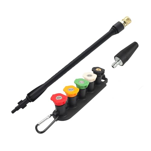 BEAR FORCE Pressure Washer Replacement Spray Wand with Turbo Nozzle and 5 Spray Tips and Belt Clip Nozzle Holder, Compatible with Bosch, Black Decker, AR Blue Clean, Stanley Pressure Washers - Image 1