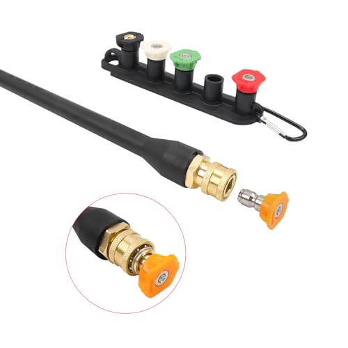 BEAR FORCE Pressure Washer Replacement Spray Wand with Turbo Nozzle and 5 Spray Tips and Belt Clip Nozzle Holder, Compatible with Bosch, Black Decker, AR Blue Clean, Stanley Pressure Washers - Image 3