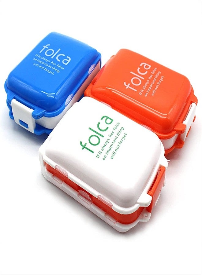 BluBasket Pill Box Portable for Travel 8 Compartments Weekly Medicine Vitamin Plastic Pill Organizer Good for Purse and Pocket（2 Pack） - Image 5
