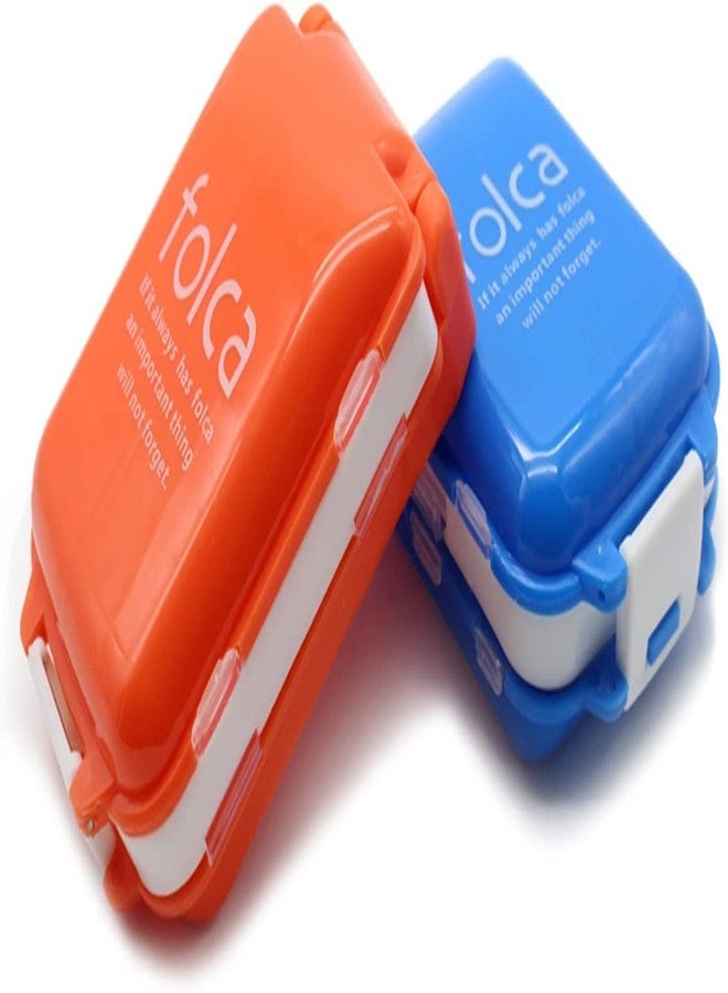 BluBasket Pill Box Portable for Travel 8 Compartments Weekly Medicine Vitamin Plastic Pill Organizer Good for Purse and Pocket（2 Pack） - Image 1