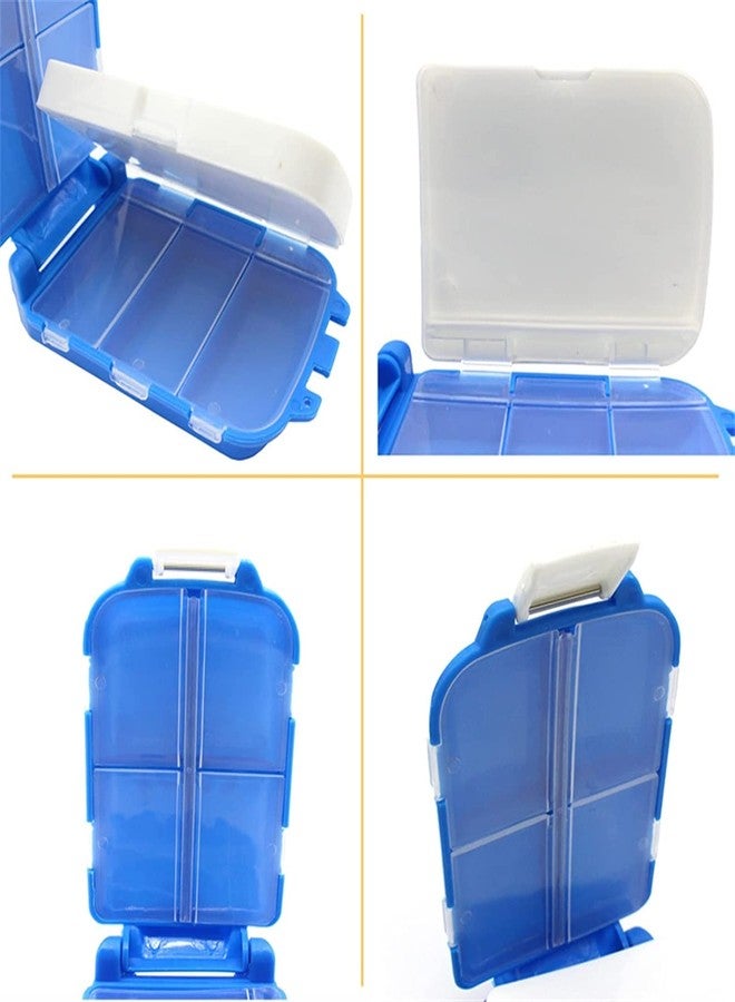 BluBasket Pill Box Portable for Travel 8 Compartments Weekly Medicine Vitamin Plastic Pill Organizer Good for Purse and Pocket（2 Pack） - Image 3