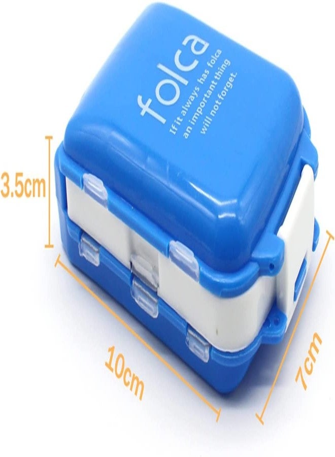 BluBasket Pill Box Portable for Travel 8 Compartments Weekly Medicine Vitamin Plastic Pill Organizer Good for Purse and Pocket（2 Pack） - Image 4