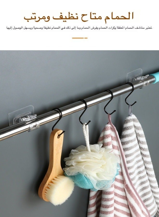 10pcs Adjustable Bracket, Self Adhesive Curtain Hook, No Drill, Mounting Bracket, Curtain Hook, ABS Curtain Pole Towel, Wall Mount Hook for Home, Bathroom, Living Room, Hotel, Clear - Image 5
