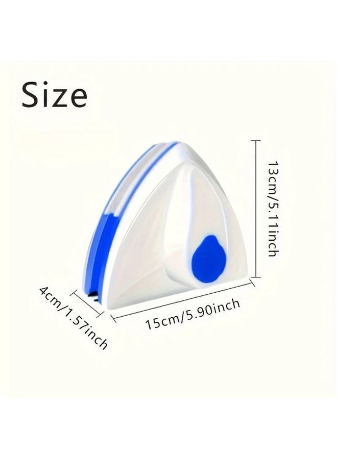 Double Sided Magnetic Glass Cleaner Adjustable Force Streak Free White Blue - Image 3