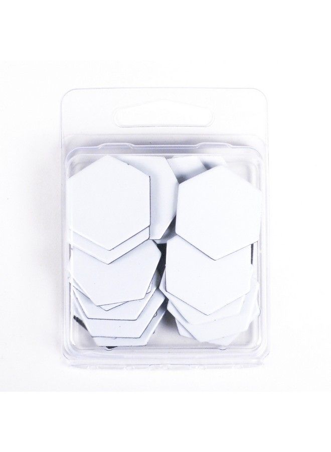Hedral Value Pack Of 24 Dry Erase Reusable Blank 1" Hexagon Hex Board Game Chits Tiles Counters Markers Diy D&D - Image 3