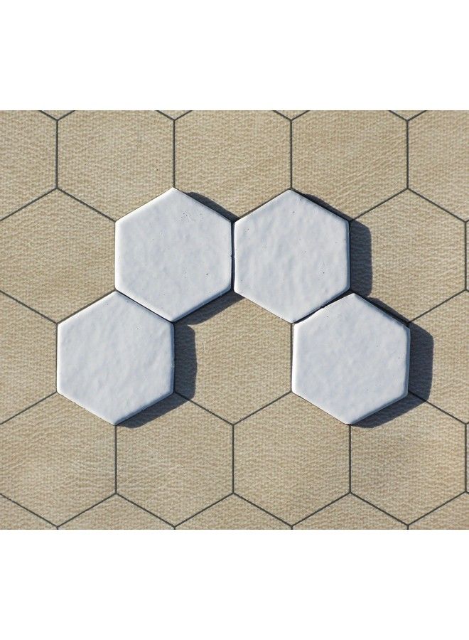 Hedral Value Pack Of 24 Dry Erase Reusable Blank 1" Hexagon Hex Board Game Chits Tiles Counters Markers Diy D&D - Image 4