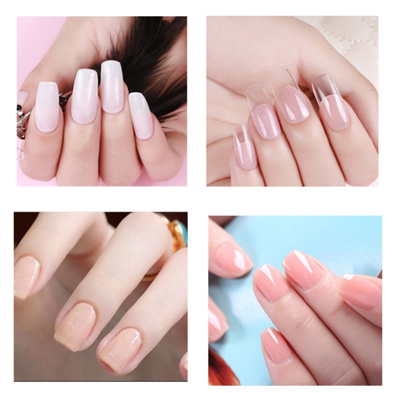 Nail Gel Manicure Set - Quick Building Quick Drying Crystal Paillette Nail Glue, Multiple Size Nail Molds Transparent Clip Nail Extension Kit for Professional Salon Home DIY - Image 3