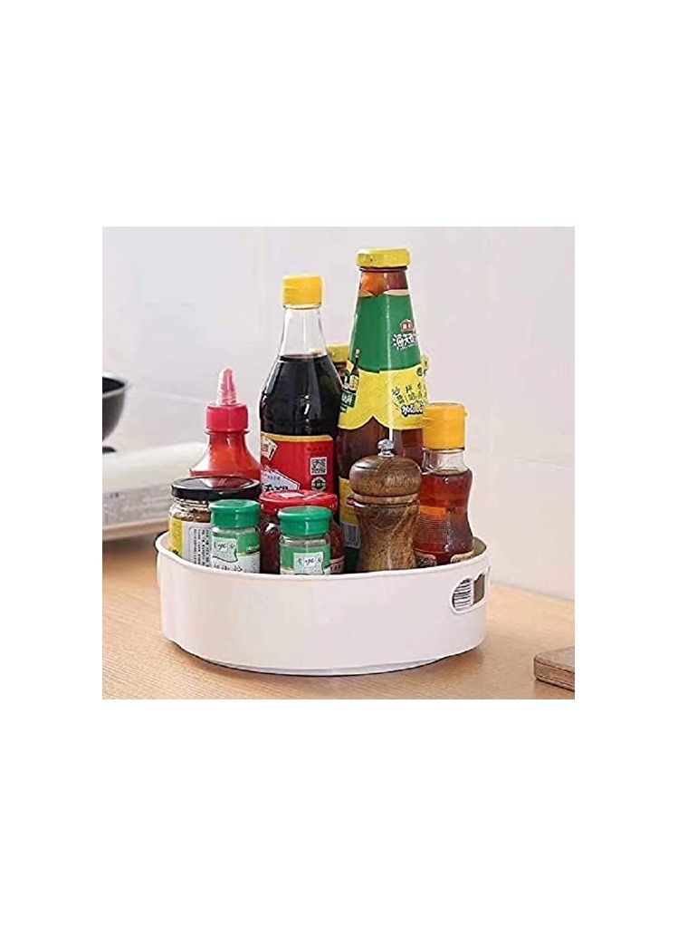 Kitchenwell Multi-Purpose 360° Rotating Organizer Tray/Kitchen Organizer/Multi- Function Rotating Tray/Cosmetics Organizer (Cream, Pack of 1) - Image 1