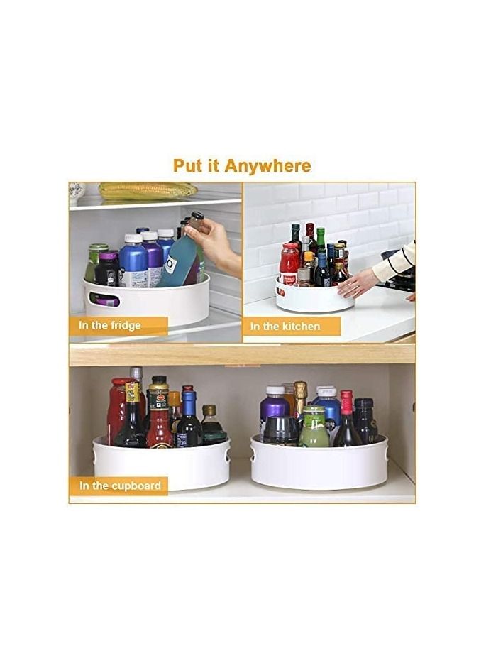 Kitchenwell Multi-Purpose 360° Rotating Organizer Tray/Kitchen Organizer/Multi- Function Rotating Tray/Cosmetics Organizer (Cream, Pack of 1) - Image 3