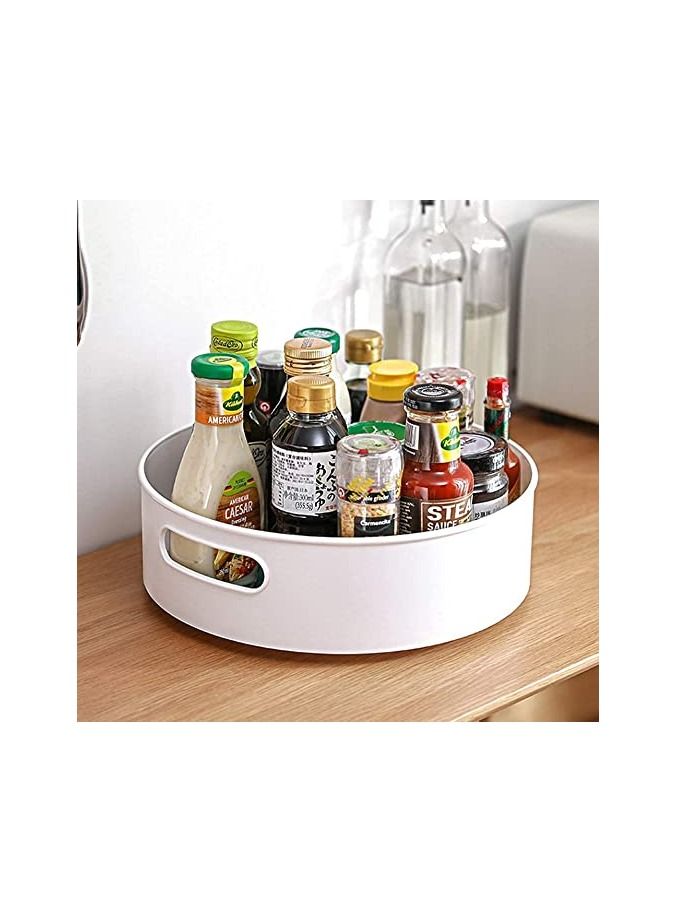 Kitchenwell Multi-Purpose 360° Rotating Organizer Tray/Kitchen Organizer/Multi- Function Rotating Tray/Cosmetics Organizer (Cream, Pack of 1) - Image 2