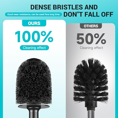alpsnow Toilet Brush and Holder, Toilet Bowl Brush with Long Handle, Plastic Holder Easy to Hide, Drip-Proof, Easy to Assemble, Deep Cleaning - Image 2