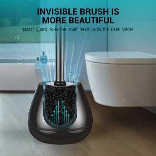 alpsnow Toilet Brush and Holder, Toilet Bowl Brush with Long Handle, Plastic Holder Easy to Hide, Drip-Proof, Easy to Assemble, Deep Cleaning - Image 5