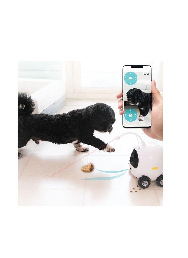 Tutirobo Smart Internet of Technology Home Robot for your Cats Dogs and even your Family Mobile Full HD Pet Camera with Treat Dispenser Remote Control via App Pet Robot
