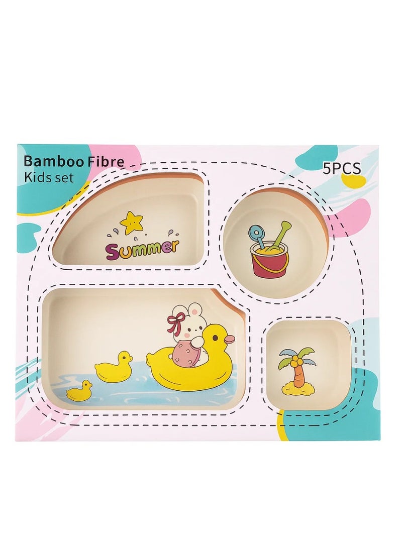 Factory Price 5 Piece Summer Camp Bamboo Tableware Set - Image 5