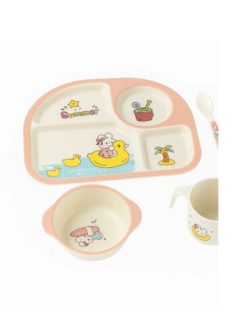 Factory Price 5 Piece Summer Camp Bamboo Tableware Set - Image 2