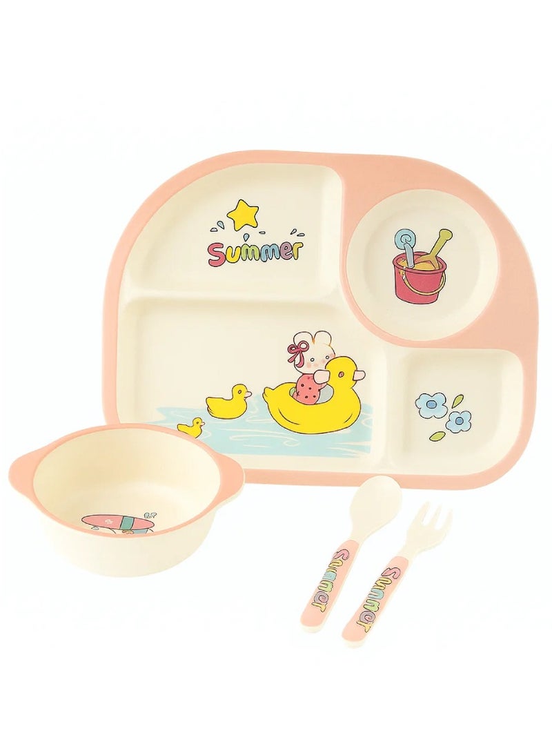 Factory Price 5 Piece Summer Camp Bamboo Tableware Set - Image 4