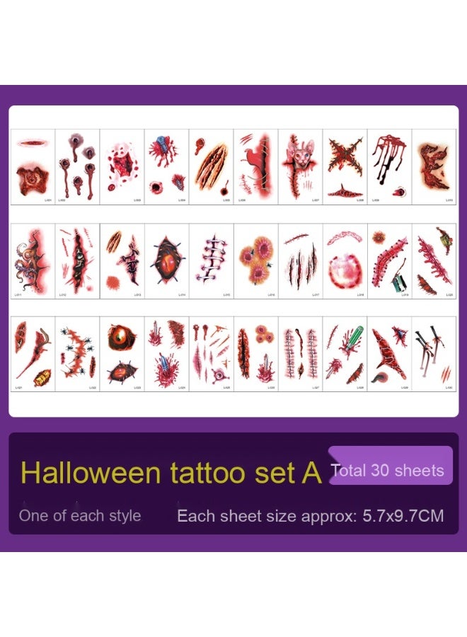 NIBEMINENT Halloween Horror Temporary Tattoos - Perfect Choice for Party Makeup