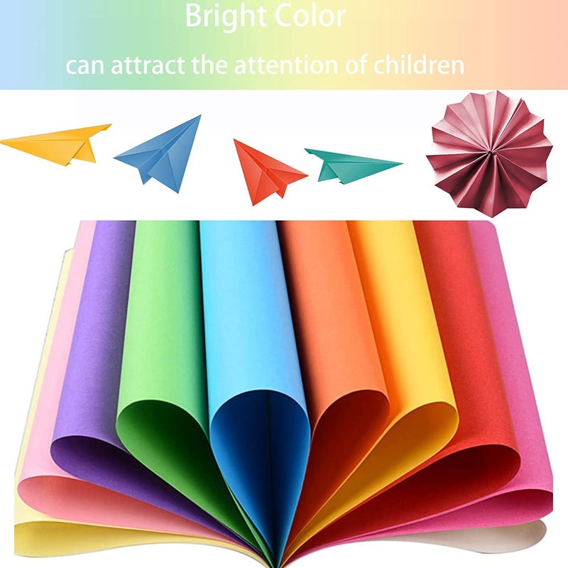 KRASHTIC Origami 200 Sheet Plain Mix Color of 10 Size 15x15 cm 70 GSM Paper Easy Folding - Image 4