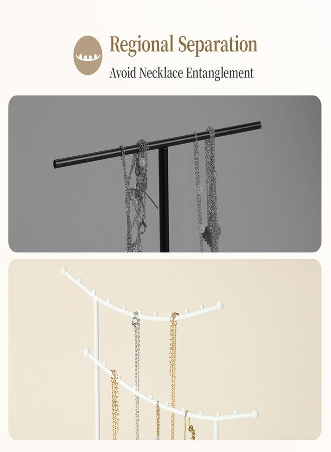 LAMU Jewelry Holder Organizer,5 Tier Jewelry Stand Display,Necklace Anti Entanglement Hanging Tree, Height Adjustable Stroage for Earrings Rings Studs Bracelet Hair Pins,Gifts for Women Girls(White) - Image 3