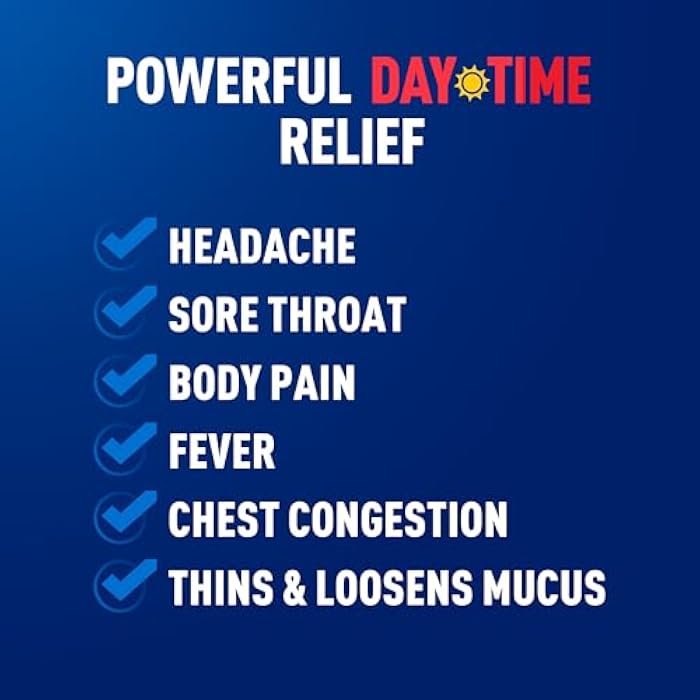 Mucinex Rapid Clear Maximum Strength Day & Night Cold and Flu Medicine for Adults, Over-The-Counter Medication for Headache Relief, Mucus Congestion, & Cough, Rapid Release Liquid Gels, 24 Count - Image 2