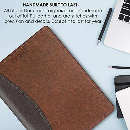FEDUS 20 Leafs Multipurpose Leatherette Professional File Folders for Certificates,Documents Holder, Document Bag,Portfolio, Executive File A4 Size Documents Holder with 20 Leafs for Men and Women - Image 4