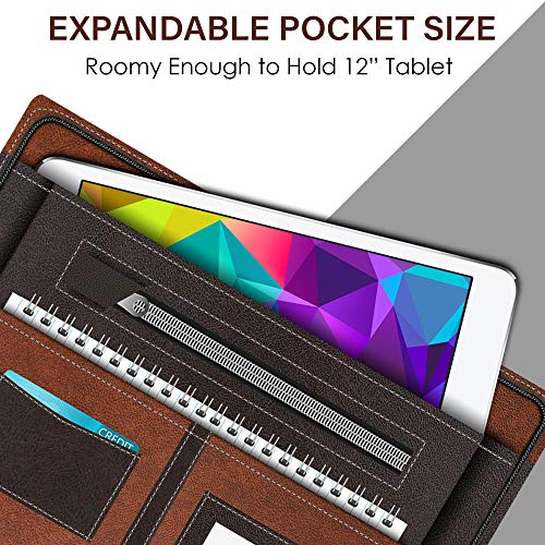 FEDUS 20 Leafs Multipurpose Leatherette Professional File Folders for Certificates,Documents Holder, Document Bag,Portfolio, Executive File A4 Size Documents Holder with 20 Leafs for Men and Women - Image 2