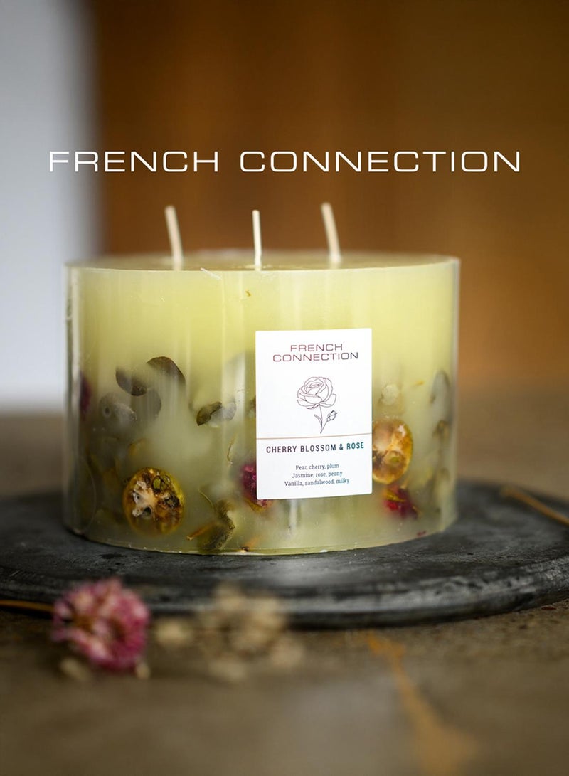 French Connection Botanical Infused Cherry Blossom & Rose Candle 1.5KG - Image 1