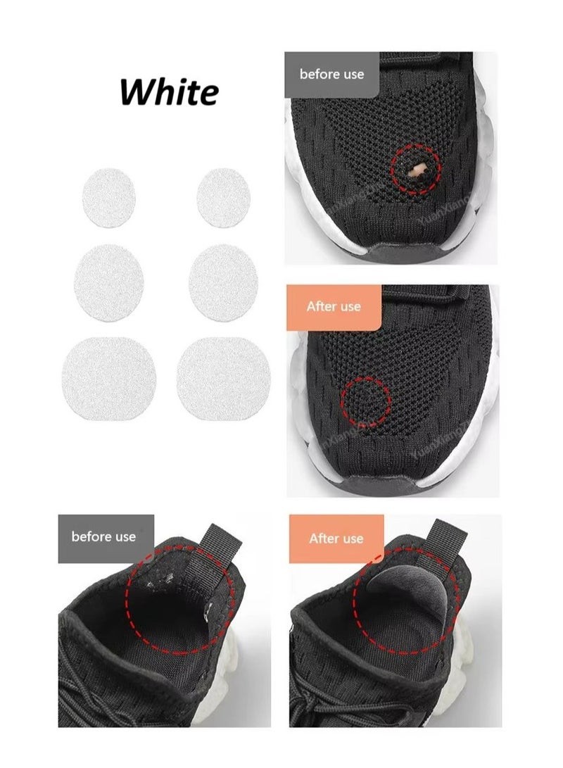 6pcs Heel Wear Repair, Shoe Patch Stickers, Unisex, Anti-Wear, Heel Protector Adhesive, Sports Shoe net repair, (White) - Image 1