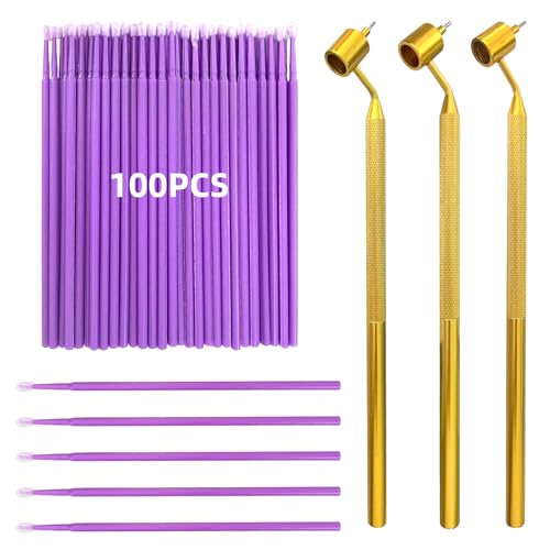 LJZP 103 Pcs Detailing Fine Line Painting Pens with Touch up Paint Brushes, 0.3mm 0.5mm and 0.7mm Gold Fluid Writer Paint Applicator Pen for Cars Auto Repair Rock Chip Automotive Scratch - Image 1