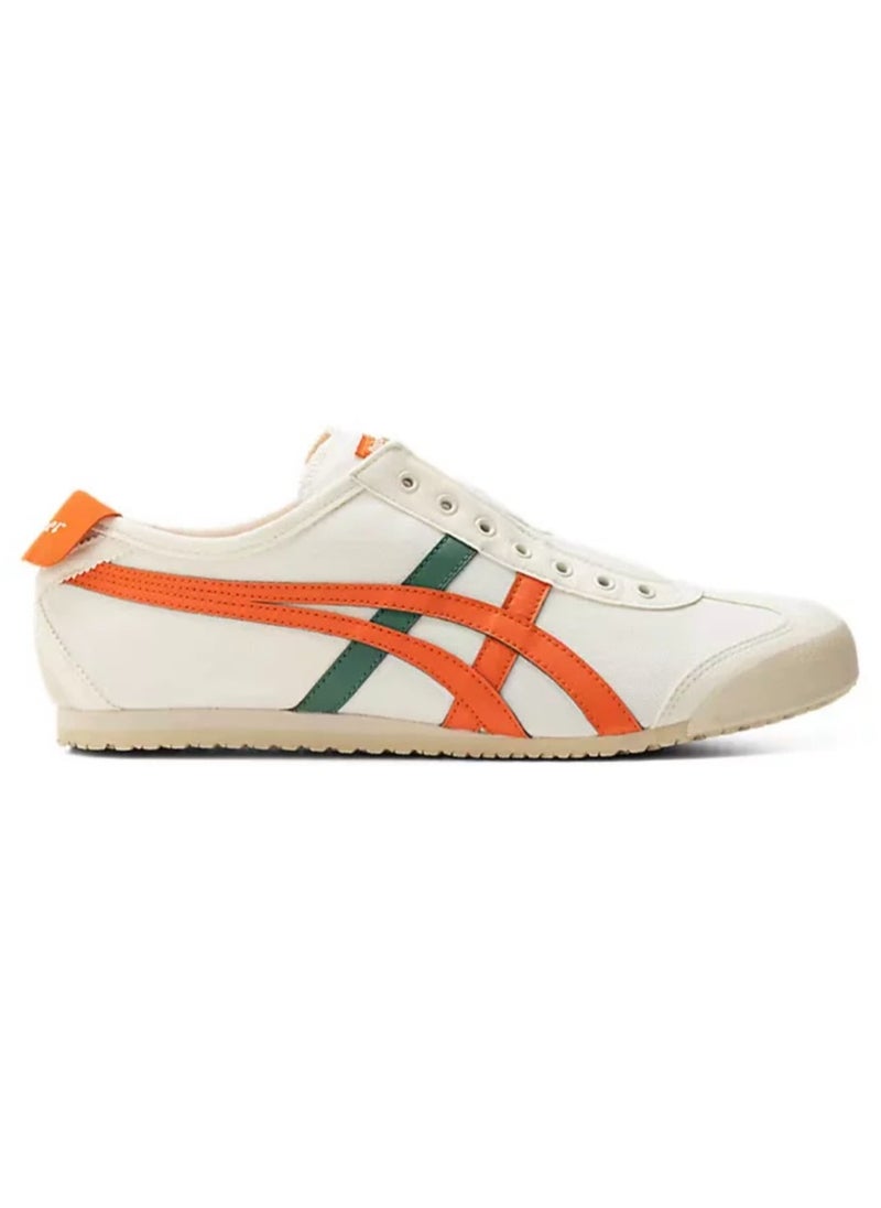 Onitsuka Tiger MEXICO 66 Slip-On Canvas Casual Shoes White/Green/Orange 