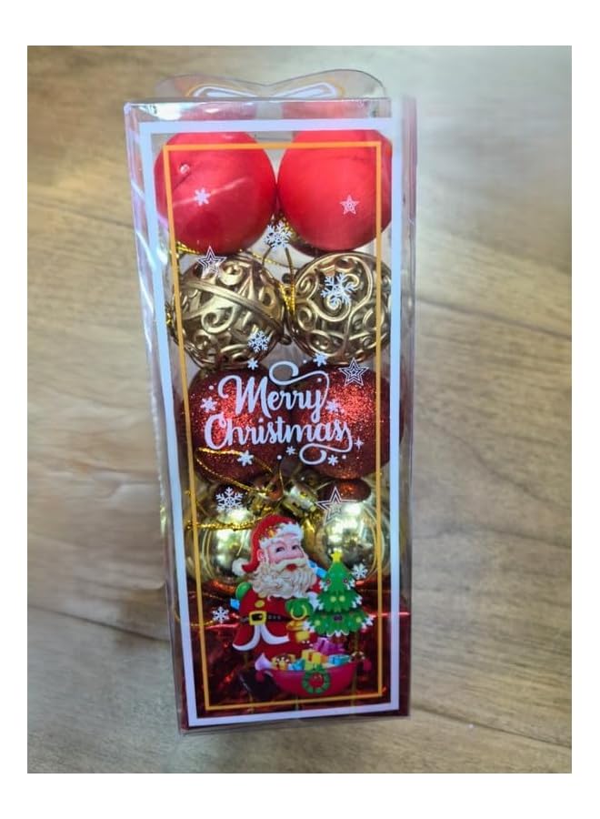 The Bros Classic Red & Gold Christmas Ball Ornaments Set - 20-Piece Bauble Collection for Elegant Tree Decoration - Image 5
