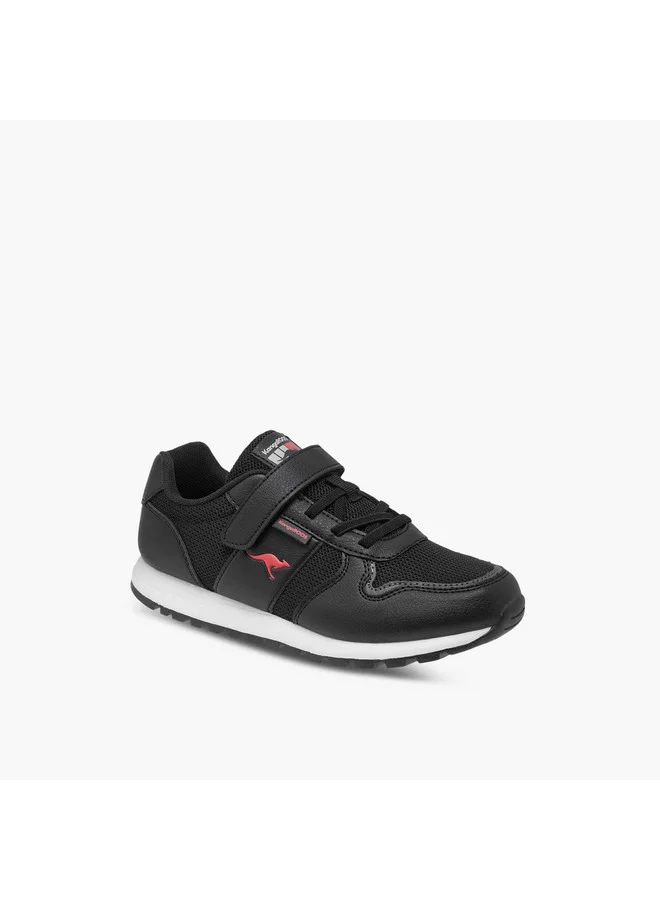 كانغاروس Boys' Logo Detail Sneakers with Hook and Loop Closure