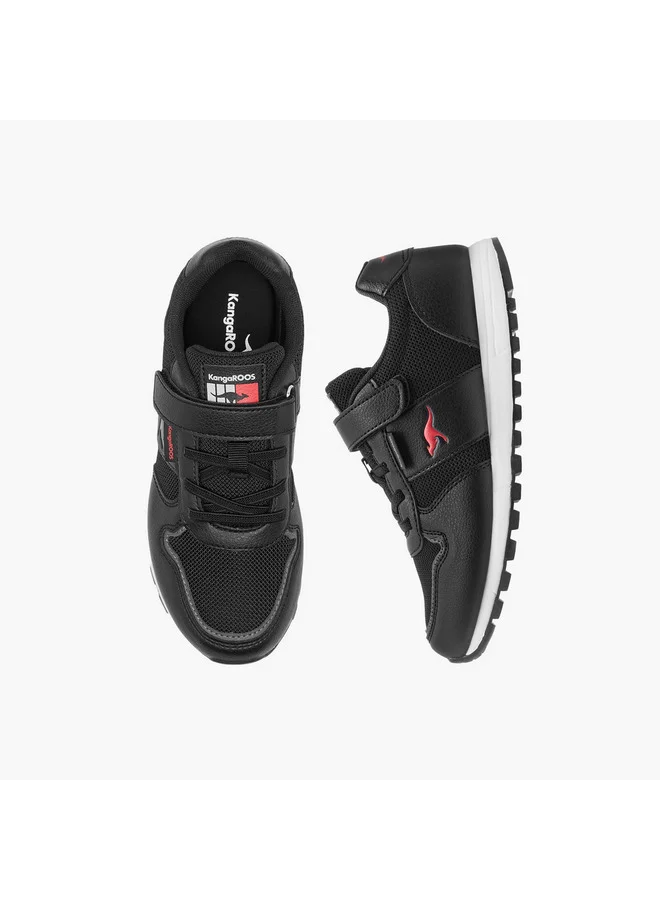 كانغاروس Boys' Logo Detail Sneakers with Hook and Loop Closure
