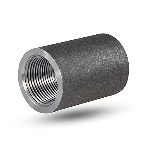 SUPPLYGIANT Supply Giant NDCT0034 1/2" Straight Merchant Steel Coupling With Black Coating - Image 1
