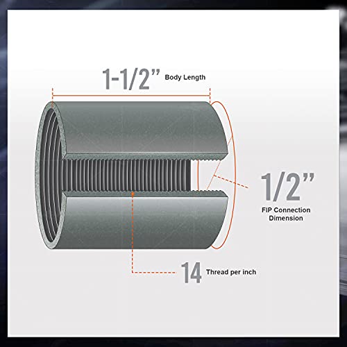 SUPPLYGIANT Supply Giant NDCT0034 1/2" Straight Merchant Steel Coupling With Black Coating - Image 4