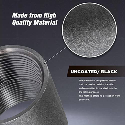 SUPPLYGIANT Supply Giant NDCT0034 1/2" Straight Merchant Steel Coupling With Black Coating - Image 5