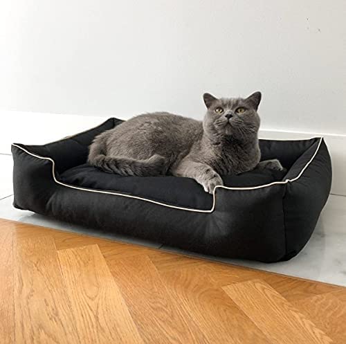 Gorgeous Square Shape Reversible Ultra Soft Ethnic Velvet Bed for Dog/Cat (Black,XL) - Image 5