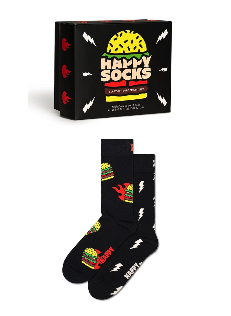 هابي سوكس 2-PACK BLAST OFF BURGER SOCKS GIFT SET
